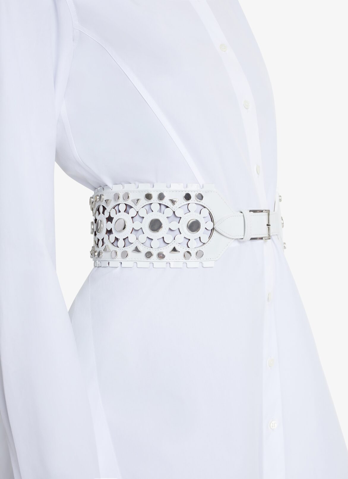 EDITION 2015 OPENWORK LEATHER BELT ALAÏA OPTIC WHITE EDITION 2015 OPENWORK LEATHER BELT